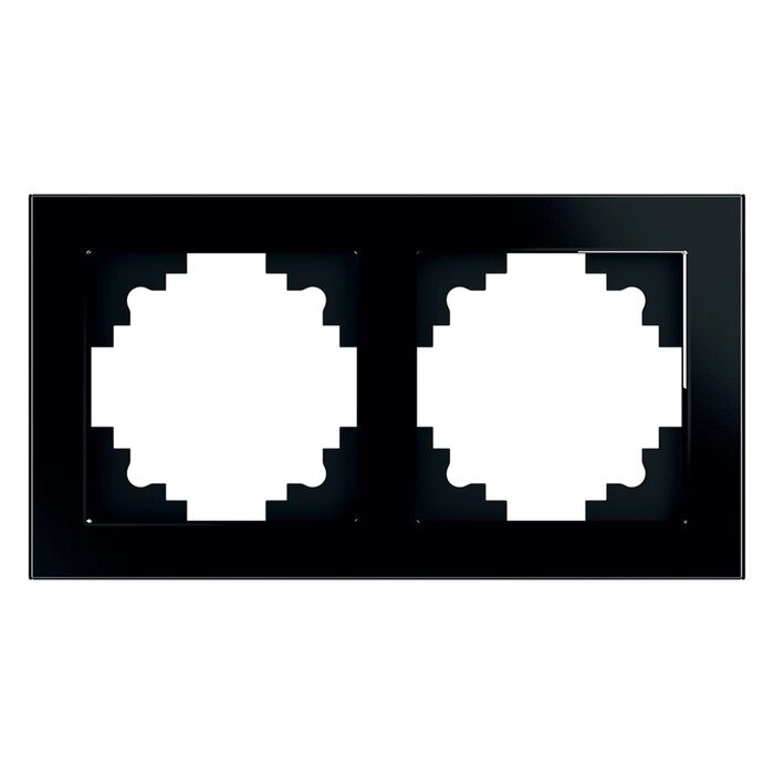 Рамка 2-местная, стекло, STEKKER серия Катрин, GFR00-7002-05, черный от компании Интернет-магазин "Flap" - фото 1