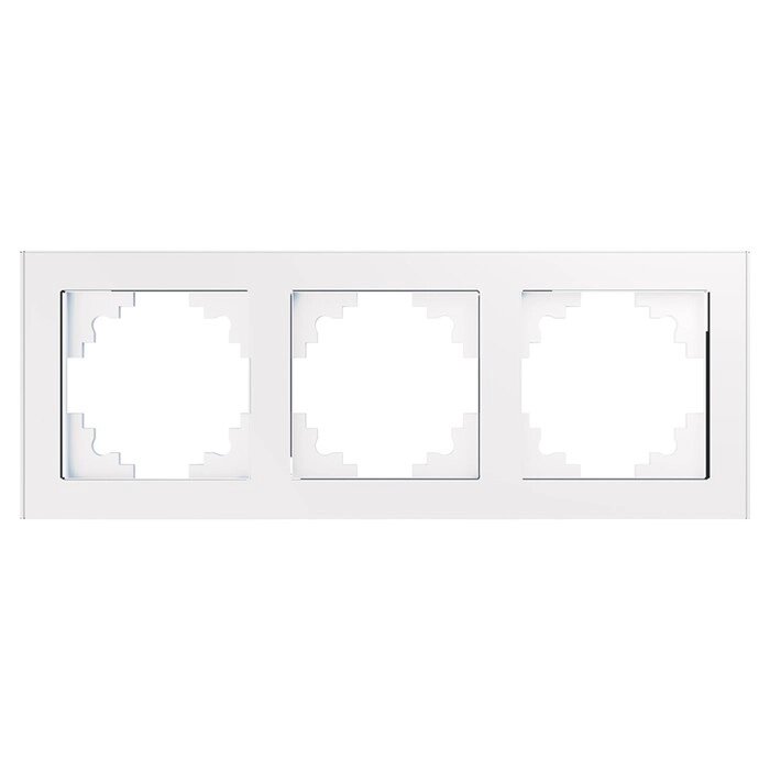 Рамка 3-местная, стекло, STEKKER серия Катрин, GFR00-7003-01, белый от компании Интернет-магазин "Flap" - фото 1