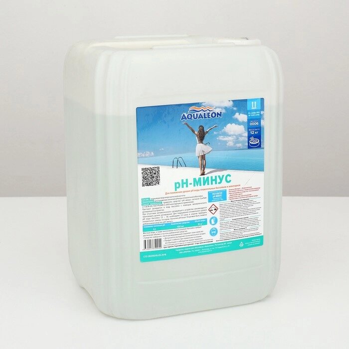 Регулятор pH-минус Aqualeon жидкое средство, 10 л (12 кг) от компании Интернет-магазин "Flap" - фото 1