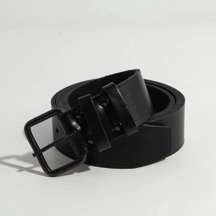 Ремень мужской, ширина 4 см, пряжка металл, цвет чёрный от компании Интернет-магазин "Flap" - фото 1