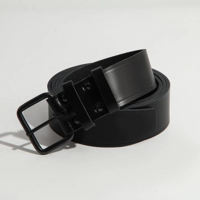 Ремень мужской, ширина 4 см, пряжка металл, цвет чёрный от компании Интернет-магазин "Flap" - фото 1
