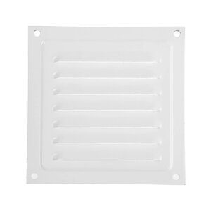 Решетка вентиляционная 'КосмоВент' РМ1212, 125 х 125 мм, с сеткой, металлическая, белая