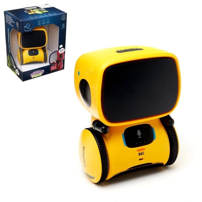 Робот интерактивный 'Милый робот', световые и звуковые эффекты, русская озвучка, цвет жёлтый от компании Интернет-магазин "Flap" - фото 1