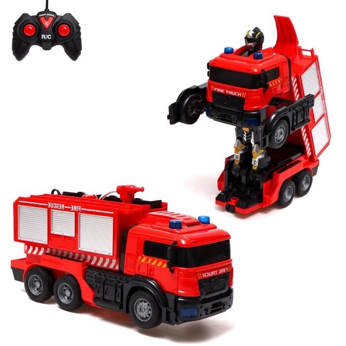 Робот радиоуправляемый 'Пожарная машина', трансформируется, световые и звуковые эффекты от компании Интернет-магазин "Flap" - фото 1