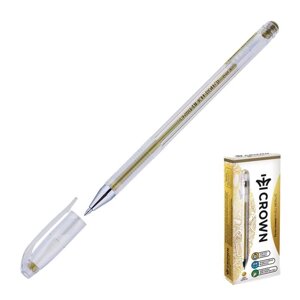 Ручка гелевая Metallic Crown HJR-500GSM, узел 0.7 мм, чернила золото (комплект из 12 шт.)