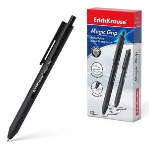 Ручка гелевая стираемая ErichKrause 'ErgoLine' Magic, узел 0.5 мм, чернила черные, эргономичная с держателем, корпус