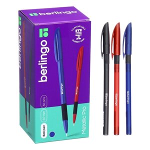 Ручка шариковая 0,7 мм, Berlingo Metallic Pro, стержень синий (комплект из 50 шт.)