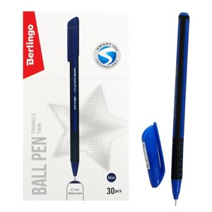 Ручка шариковая Berlingo 'Triangle Twin'0,7 мм, игольчатый стержень, синяя 309748 (комплект из 30 шт.)