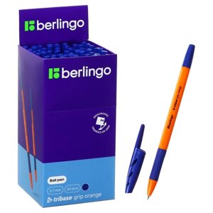 Ручка шариковая Berlingo 'Tribase grip orange'0,7 мм, грип, синяя (комплект из 50 шт.)