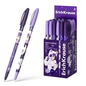 Ручка шариковая ErichKrause 'Neo Stick Space Anime' игольчатый узел 0.7 мм, чернила синие, микс (комплект из 50 шт.)