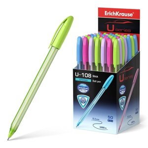 Ручка шариковая ErichKrause U-108 Spring Stick 1.0, Ultra Glide, цвет чернил синий (комплект из 50 шт.)
