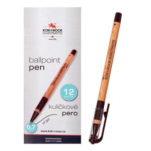 Ручка шариковая Koh-I-Noor WOODEN DESIGN 0,7 мм, синяя (комплект из 12 шт.)
