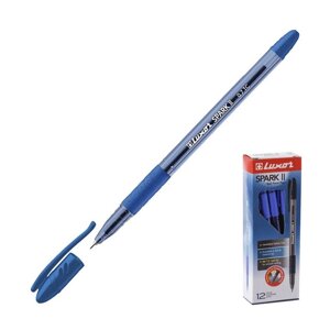 Ручка шариковая Luxor Spark ll, узел 0.7 мм, грип, синяя (комплект из 12 шт.)