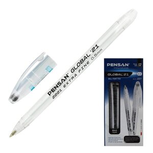 Ручка шариковая масляная Pensan Global-21, узел 0.5 мм, чернила чёрные (комплект из 12 шт.)