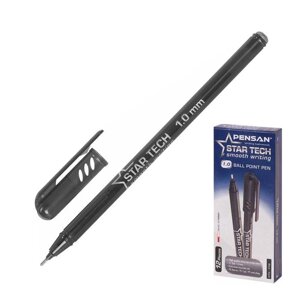 Ручка шариковая масляная Pensan Star Tech, узел-игла 1.0 мм, чернила чёрные (комплект из 12 шт.)