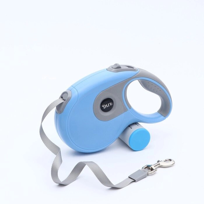 Рулетка DIIL, 8 м, до 50 кг, лента, прорезиненная ручка, голубая с серым от компании Интернет-магазин "Flap" - фото 1