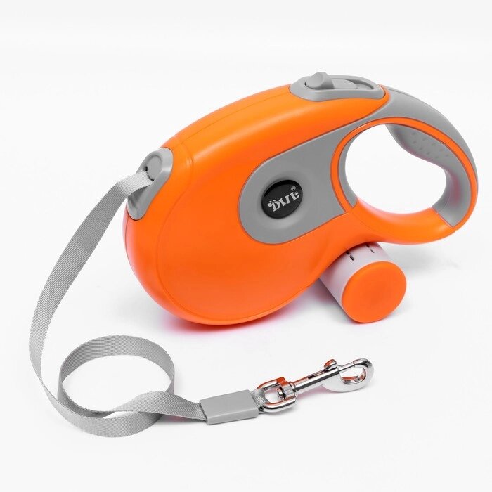 Рулетка DIIL, 8 м, до 50 кг, лента, прорезиненная ручка, оранжевая с серым от компании Интернет-магазин "Flap" - фото 1