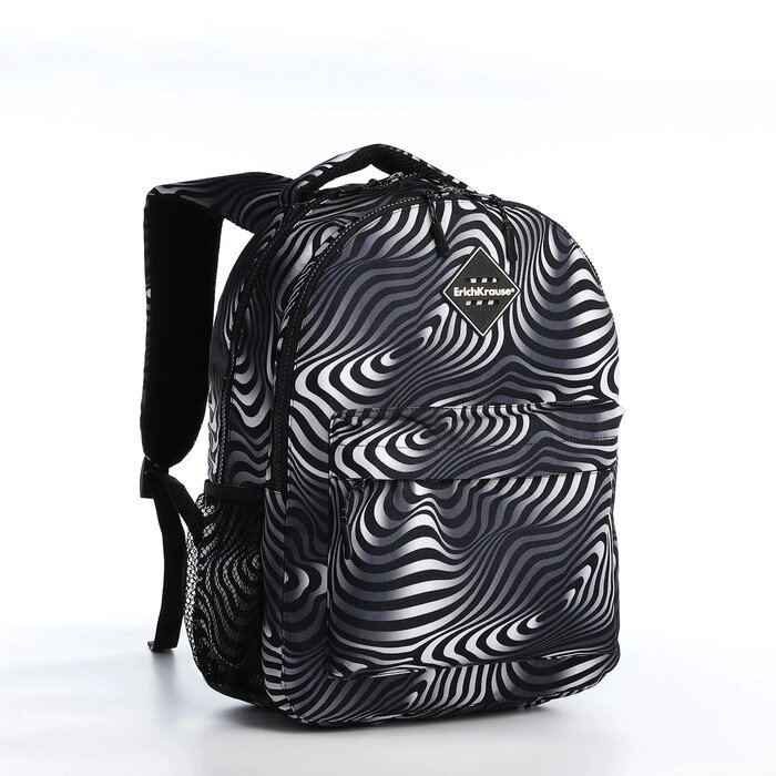 Рюкзак Erich Krause из текстиля на молнии, 1 карман, цвет чёрный от компании Интернет-магазин "Flap" - фото 1