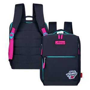Рюкзак молодёжный 39 х 26 х 10 см, эргономичная спинка, Across G6, чёрный/розовый G-6-10