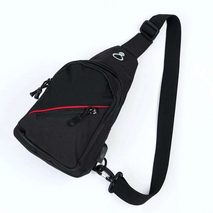 Рюкзак на одной лямке 'Аdventure', черный от компании Интернет-магазин "Flap" - фото 1