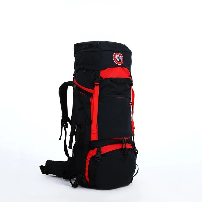 Рюкзак туристический, 100 л, отдел на шнурке, 2 наружных кармана, цвет чёрный/красный от компании Интернет-магазин "Flap" - фото 1