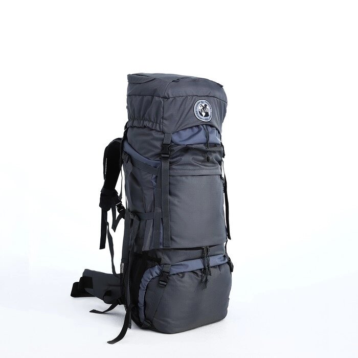 Рюкзак туристический, 100 л, отдел на шнурке, 2 наружных кармана, цвет серый от компании Интернет-магазин "Flap" - фото 1