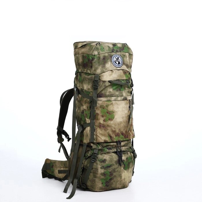 Рюкзак туристический, 100 л, отдел на шнурке, 2 наружных кармана, цвет зелёный/камуфляж от компании Интернет-магазин "Flap" - фото 1