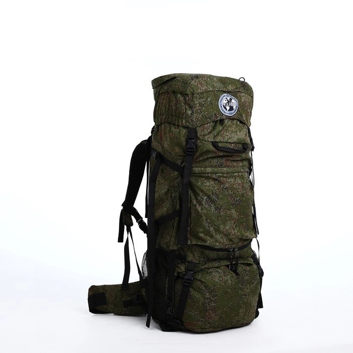 Рюкзак туристический, 100 л, отдел на шнурке, 2 наружных кармана, цвет зелёный от компании Интернет-магазин "Flap" - фото 1