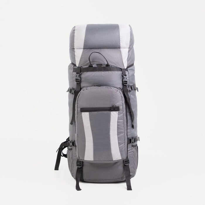 Рюкзак туристический, 100 л, отдел на шнурке, наружный карман, 2 боковые сетки, цвет серый от компании Интернет-магазин "Flap" - фото 1