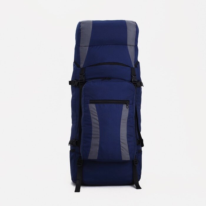 Рюкзак туристический, 120 л, отдел на шнурке, наружный карман, 2 боковые сетки, цвет синий/серый от компании Интернет-магазин "Flap" - фото 1