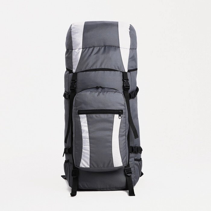 Рюкзак туристический, 60 л, отдел на шнурке, наружный карман, 2 боковые сетки, цвет серый от компании Интернет-магазин "Flap" - фото 1