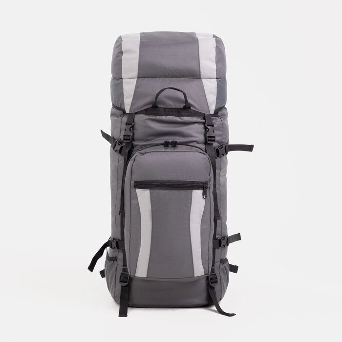 Рюкзак туристический, 70 л, отдел на шнурке, наружный карман, 2 боковых сетки, цвет серый от компании Интернет-магазин "Flap" - фото 1