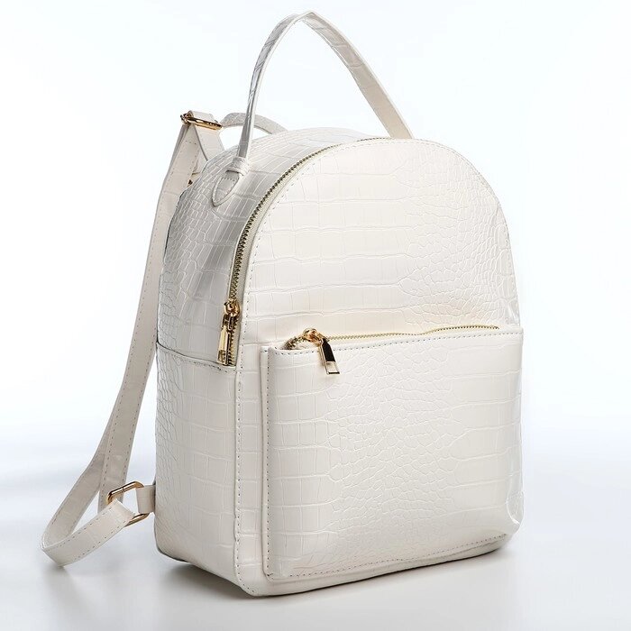 Рюкзак женский из искусственной кожи на молнии, 1 карман, цвет белый от компании Интернет-магазин "Flap" - фото 1