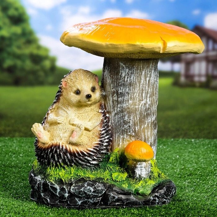 Садовая фигура 'Ёж на боку под грибами' 24х28х32см от компании Интернет-магазин "Flap" - фото 1