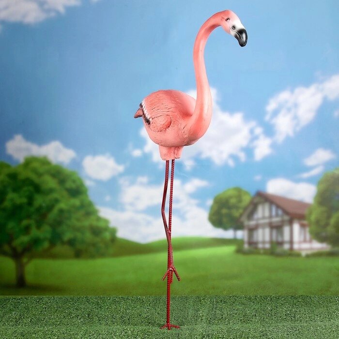 Садовая фигура 'Фламинго' большой 40х18х87см от компании Интернет-магазин "Flap" - фото 1