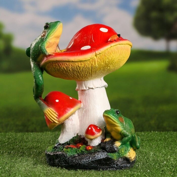 Садовая фигура 'Гриб с лягушкой' 25см от компании Интернет-магазин "Flap" - фото 1