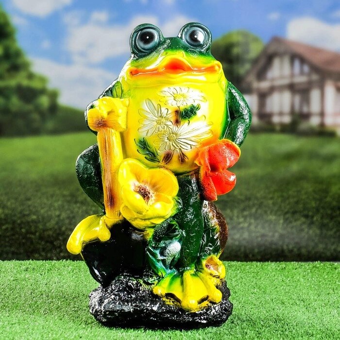 Садовая фигура 'Лягушка с цветами' 23х14х42см от компании Интернет-магазин "Flap" - фото 1