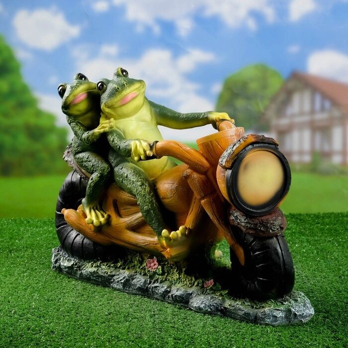 Садовая фигура 'Лягушки на мотоцикле' 48х35х12см от компании Интернет-магазин "Flap" - фото 1