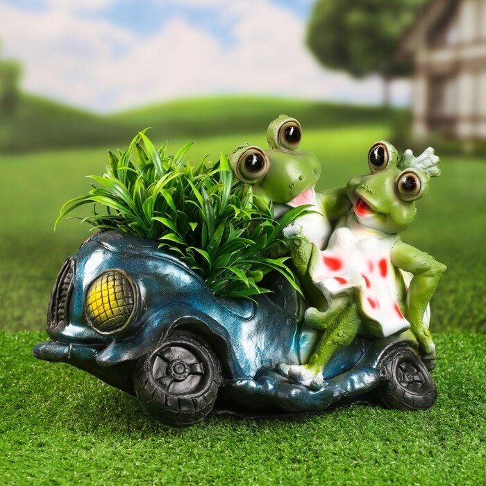 Садовая фигура 'Лягушки в автомобиле 1' 34х22х24см от компании Интернет-магазин "Flap" - фото 1