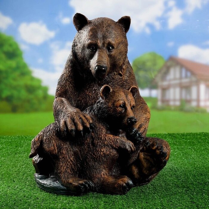 Садовая фигура 'Медведица с медвежонком' 40х40х45см от компании Интернет-магазин "Flap" - фото 1