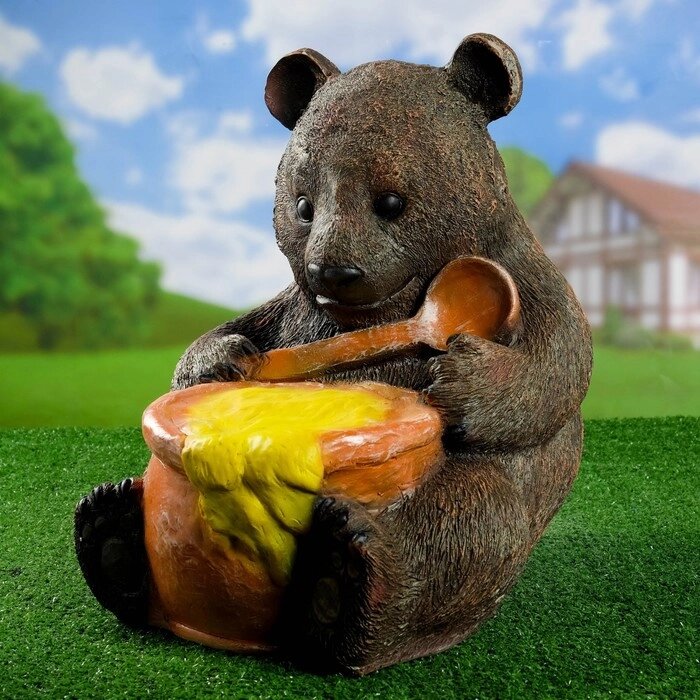 Садовая фигура 'Медвежонок с медом Жадина' 43см от компании Интернет-магазин "Flap" - фото 1