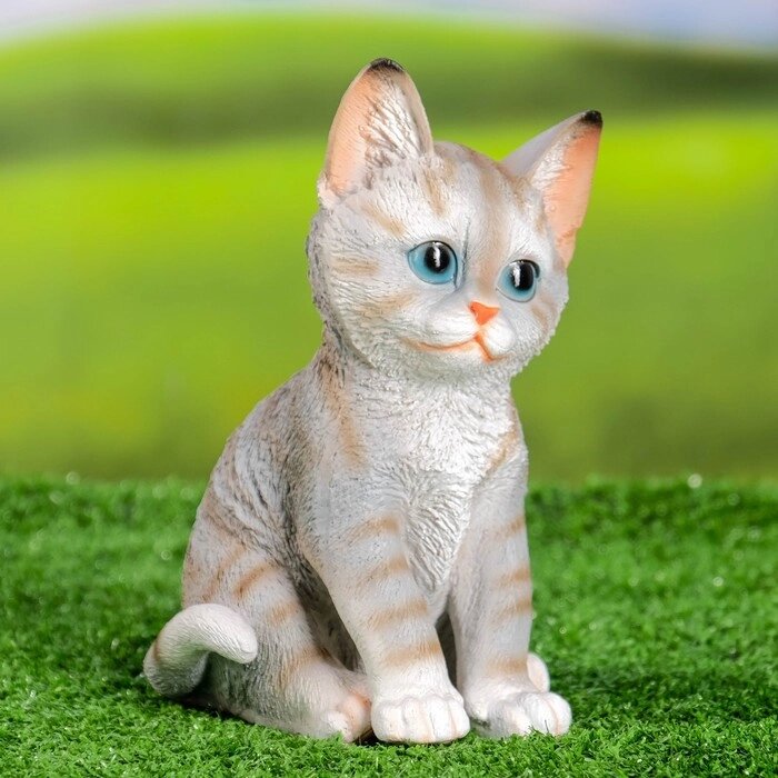 Садовая фигура 'Полосатый Котёнок' 14x12x20см от компании Интернет-магазин "Flap" - фото 1