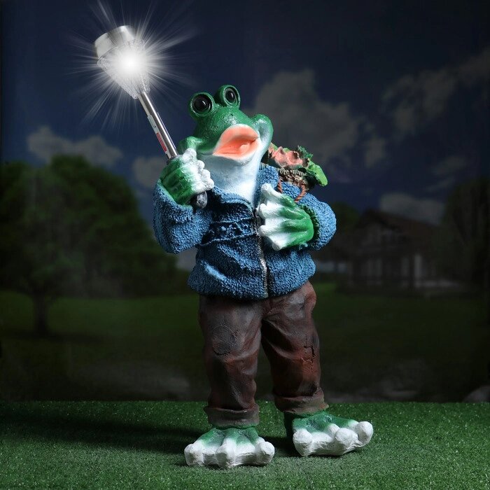 Садовый фонарь 'Лягушонок в свитере с фонарем' 58см от компании Интернет-магазин "Flap" - фото 1