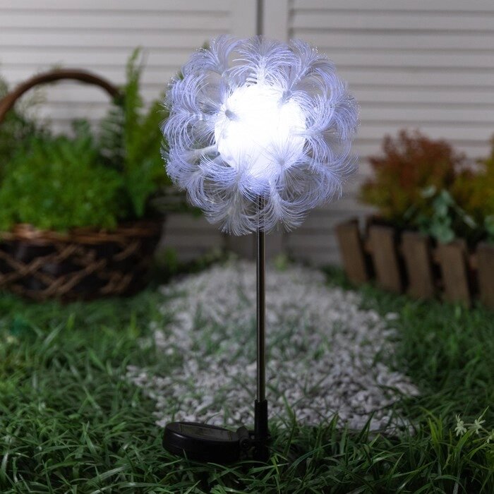Садовый светильник на солнечной батарее 'Клубок', 70 см, 1 LED, свечение белое от компании Интернет-магазин "Flap" - фото 1
