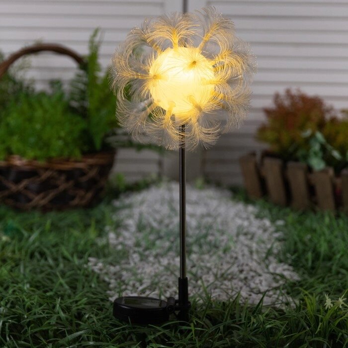 Садовый светильник на солнечной батарее 'Клубок', 70 см, 1 LED, свечение тёплое белое от компании Интернет-магазин "Flap" - фото 1