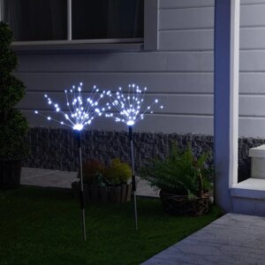 Садовый светильник на солнечной батарее 'Одуванчики' 2 шт., 78 см, 160 LED, свечение белое