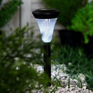 Садовый светильник на солнечной батарее 'Рифлёный конус'7 x 31 x 7 см, 1 LED, свечение белое