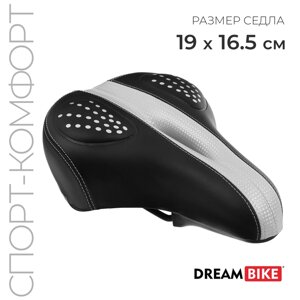 Седло Dream Bike, спорт-комфорт, цвет чёрный/серый