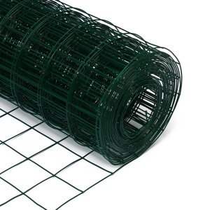 Сетка сварная с ПВХ покрытием, 10 x 1,5 м, ячейка 50 x 50 мм, d 1 мм, металл, Greengo