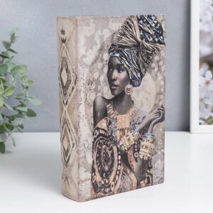 Сейф-книга дерево кожзам 'Африканская красавица' 21х13х5 см